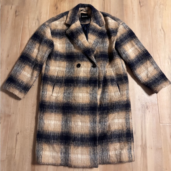Madewell Courton Cocoon Coat in Plaid Warm Hickory Size Medium - Picture 6 of 12